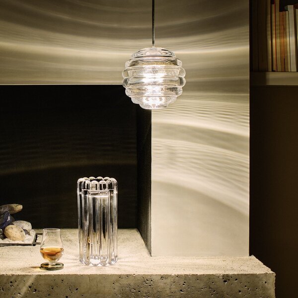 Függőlámpa Tom Dixon, Press Sphere, dimmable, Átlátszó, Nappali, Üveg, Dizájn