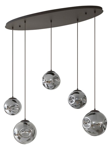 Függőlámpa Lindby, Valentina, dimmable, Szürke, Nappali, Üveg, Dizájn