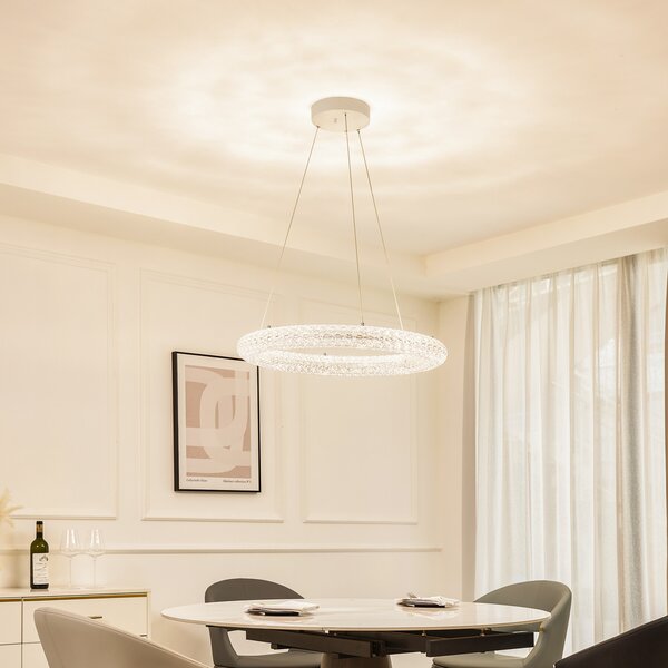 Függőlámpa Lucande, Tumata, dimmable, Átlátszó, Nappali, Műanyag, Modern
