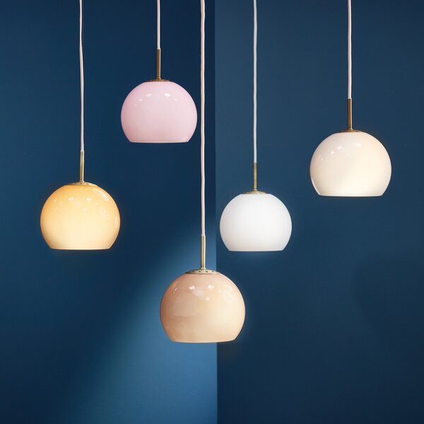 Függőlámpa FRANDSEN, Ball, dimmable, Rózsaszín / Rosé, Nappali, Üveg, Dizájn