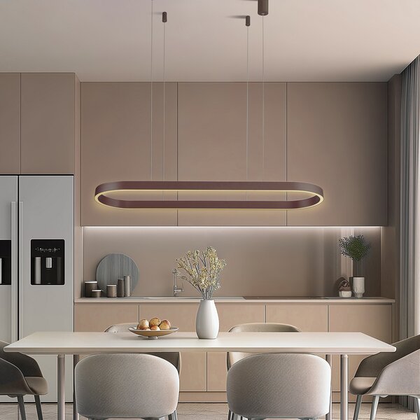 Függőlámpa Lucande, Melinay, dimmable, Barna / Rozsdabarna, Konyha, Alumínium, Modern
