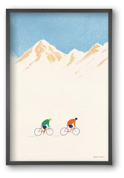 Cycling in the mountains - falikép keretben | artbridge