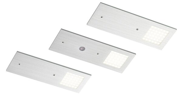 Nortra LED pult alatti világítás, 3 darabos szett, alumínium színű Arcchio, Nortra, dimmable, Fémes, Nappali, Fém, Modern