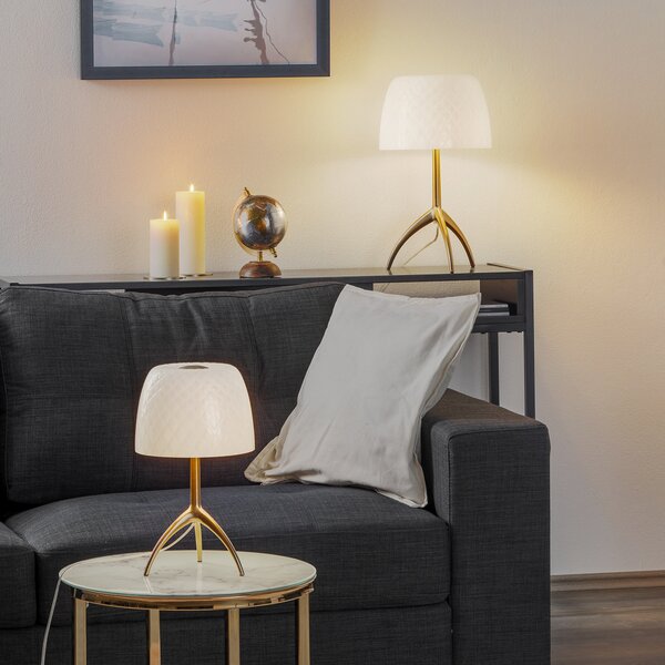 Asztali lámpa Foscarini, Lumiere, dimmable, Fehér, Nappali, Üveg, Dizájn