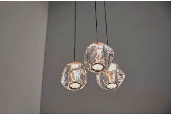 Függőlámpa LOOM DESIGN, Ice Ball 3, dimmable, Átlátszó, Nappali, Műanyag, Modern