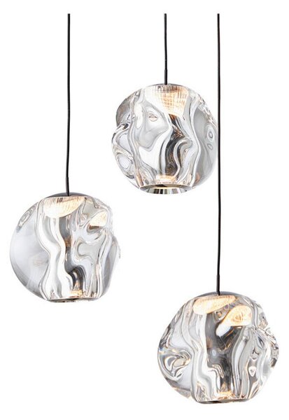 Függőlámpa LOOM DESIGN, Ice Ball 3, dimmable, Átlátszó, Nappali, Műanyag, Modern
