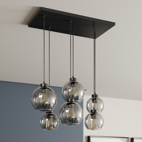 Függőlámpa TK Lighting, Cubus, dimmable, Szürke, Nappali, Üveg, Modern