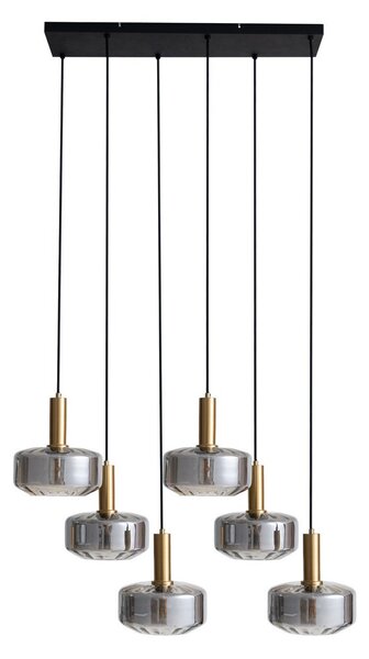 Függőlámpa Lindby, Hildur, dimmable, Szürke, Étkező, Üveg