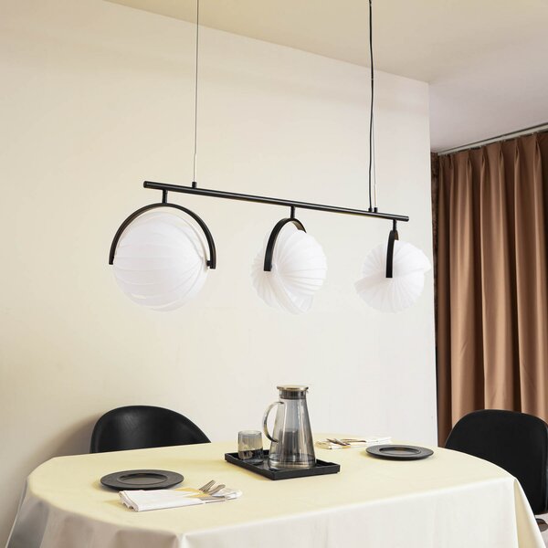 Függőlámpa Lucande, Helva, dimmable, Fehér, Nappali, Műanyag, Skandináv