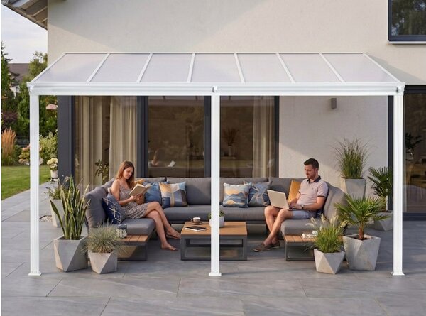 Alumínium pergola LANITPLAST WALL 43 fehér + opal PC LG2127