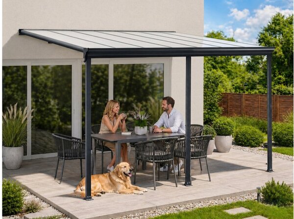 Alumínium pergola LANITPLAST WALL 53 antracit + opal PC LG2130