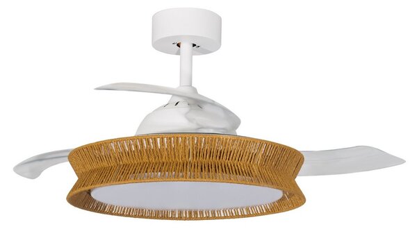 Mennyezeti Lámpa Lucande, Lineta, dimmable, Bézs, Nappali, Fa, Vidéki otthon / Rusztikus