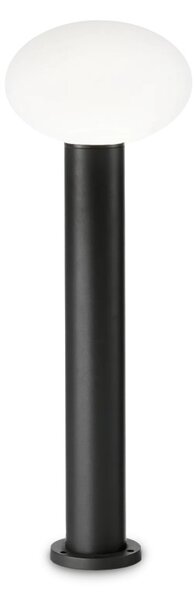 CLIO kültéri állólámpa, fekete, 60 cm, opál gömbbúra, E27