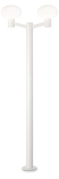 CLIO kültéri kandeláber, fehér, 2 gömbös, 197 cm, E27