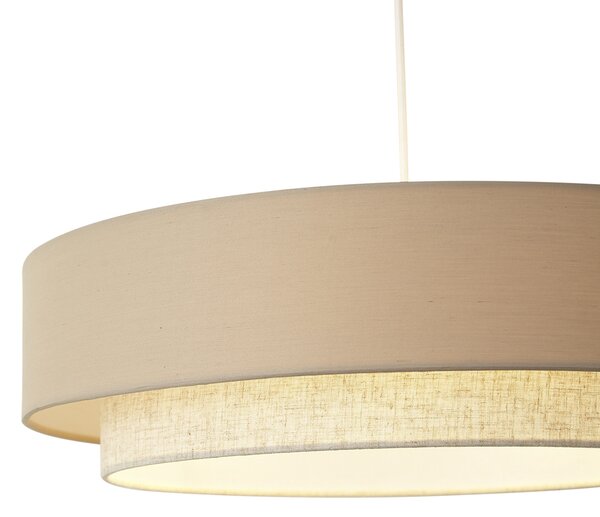 Modern, bézs függőlámpa természetes színnel, 50 cm, 3 égős - Drum Duo