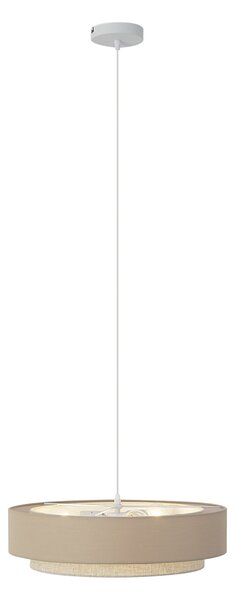 Modern, bézs függőlámpa természetes színnel, 50 cm, 3 égős - Drum Duo