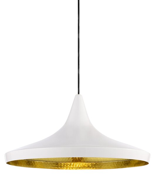Beat Wide LED Függőlámpa Glossy White/Brass- Tom Dixon