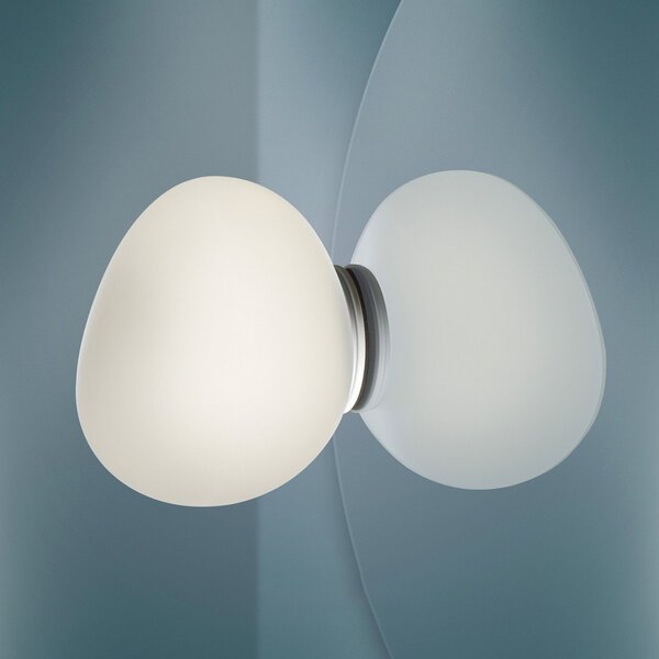 Fali Lámpa Foscarini, Gregg piccola, dimmable, Fehér, Fürdőszoba, Üveg, Dizájn