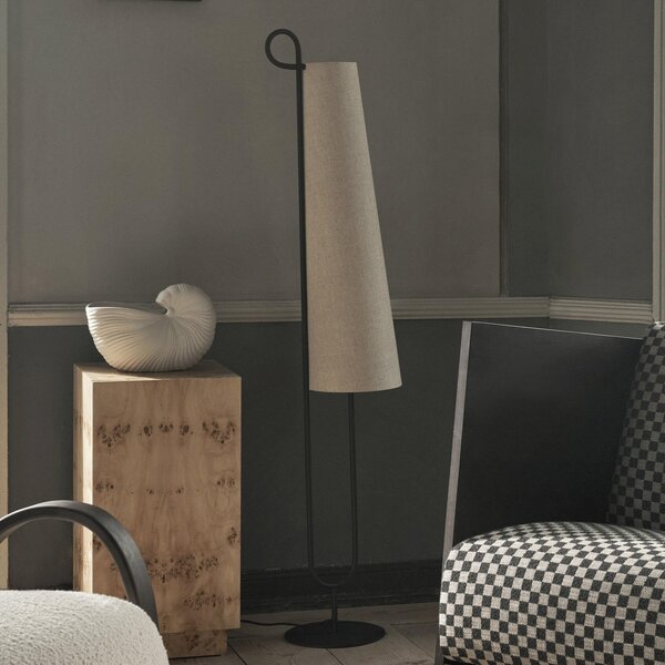 Állólámpa ferm LIVING, Ancora, Fekete, Nappali, Fém, Dizájn