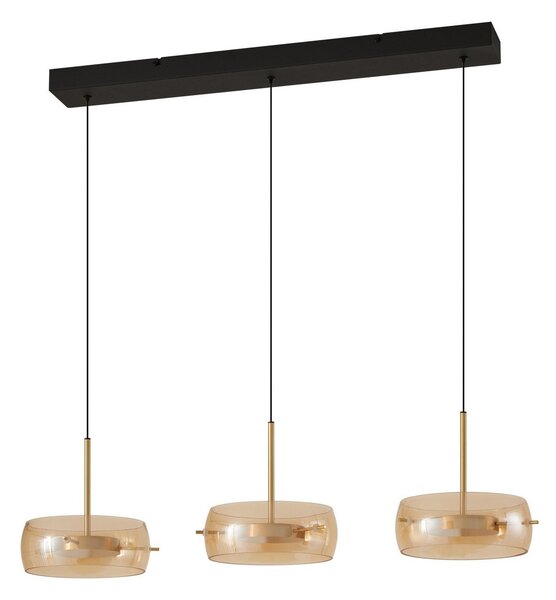 Függőlámpa Lucande, Martis, dimmable, Arany / Sárgaréz, Étkező, Üveg, Modern