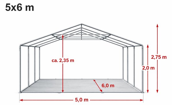 Party sátor 5x6 m PRÉMIUM - tűzálló szín fehér