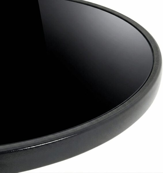 Kerek kerti asztal üveglappal ISLAND BLACK 60 cm, fekete