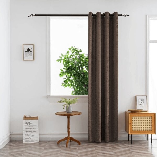 Sötétítő függöny LOOM VELVET 140x250 cm, barna Felfüggesztés: Fém gyűrűk