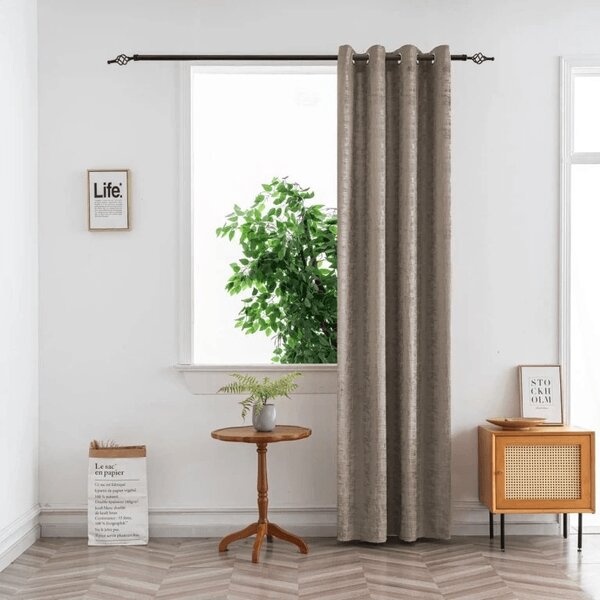 Fényzáró függöny LOOM VELVET 140x250 cm, bézsbarna Felfüggesztés: Fém gyűrűk