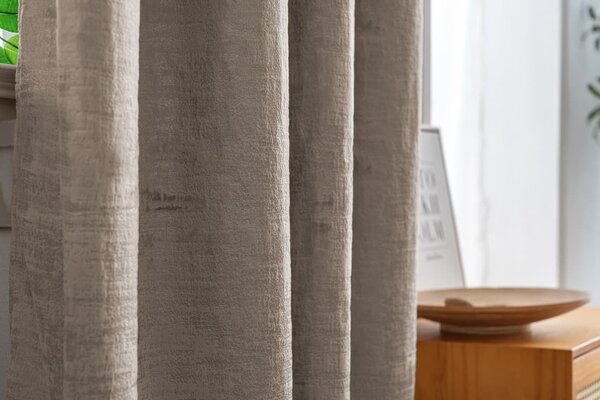 Fényzáró függöny LOOM VELVET 140x250 cm, bézsbarna Felfüggesztés: Fém gyűrűk