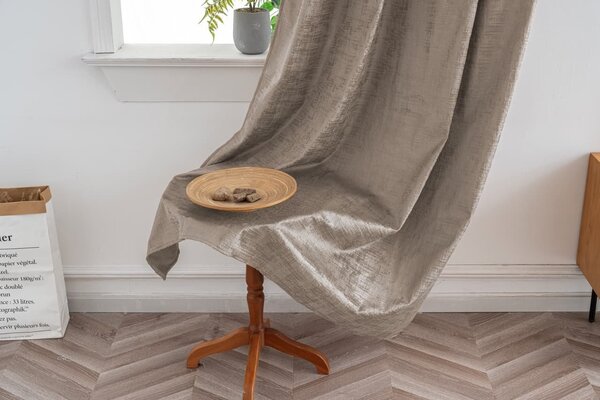 Fényzáró függöny LOOM VELVET 140x250 cm, bézsbarna Felfüggesztés: Fém gyűrűk