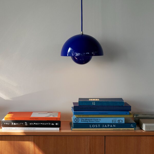 Függőlámpa &Tradition, Flowerpot VP1, dimmable, Kék, Nappali, Fém, Dizájn