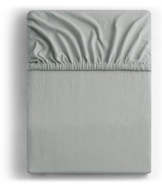 Világosszürke gumis jersey lepedő 180x200 cm Amber – Restilo