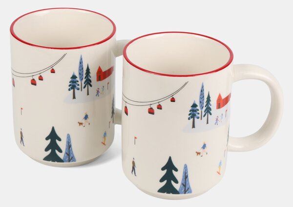 Sinsay - Bögrék téli mintával 2 pack - fehér
