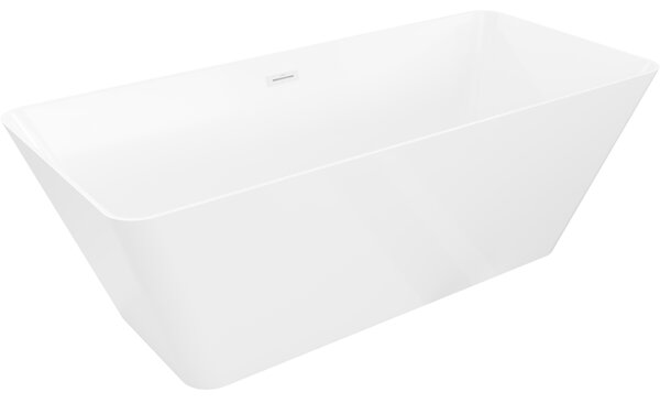 Mexen Velo Slim, szabadon álló kád 170 × 75 cm, fényes fehér, fehér túlfolyóval, 52811707500-20