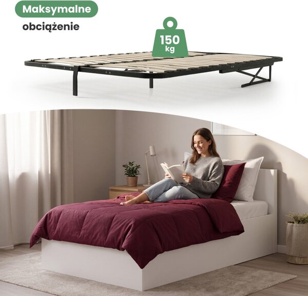 AKORD fém ágyrács gázemelő mechanizmussal 28 léccel 120x200 cm fekete