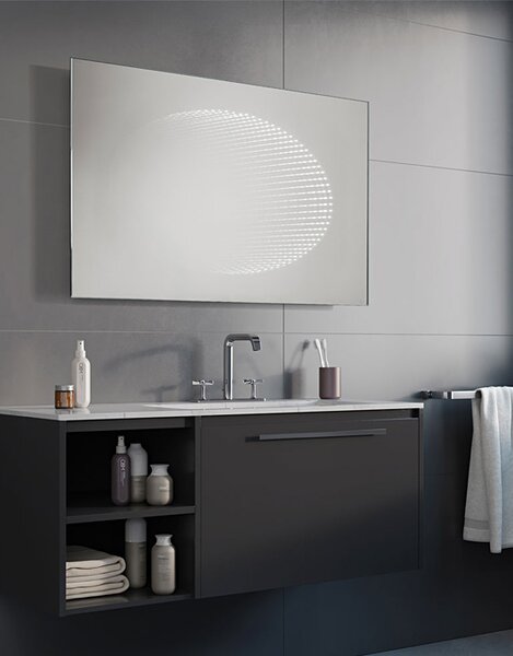 3D Eclipse LED fürdőszobai tükör LED világítással