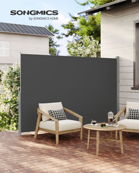 SONGMICS 200 x 350 cm Oldalsó Napellenző Teraszhoz Füstszürke GSA205G02