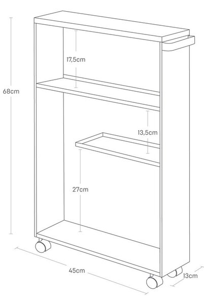 Fehér fém fürdőszobai polcos állvány 47,5x68 cm Tower – YAMAZAKI
