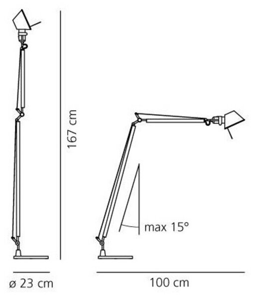 Állólámpa Artemide, Fémes, Nappali, Alumínium