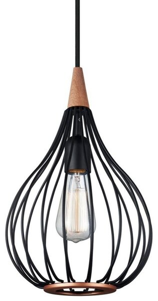 Drops Függőlámpa Ø23 Black/Dark Wood- Halo Design