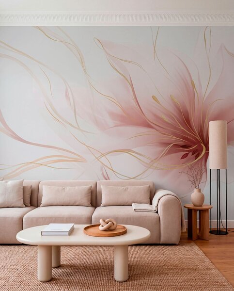 Fotótapéta Egy absztrakt rózsaszín virág, áramló vonalakkal, a Fluid Art stílusban, Fotótapéta absztrakt, w05428v1 : Uwalls.hu