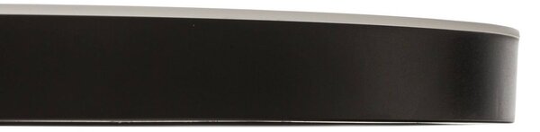 Lindby Smart LED mennyezeti lámpa Pravin, Ø 50 cm, CCT, fekete, dimmelhető, Fekete, Nappali / Étkező, Műanyag, Modern