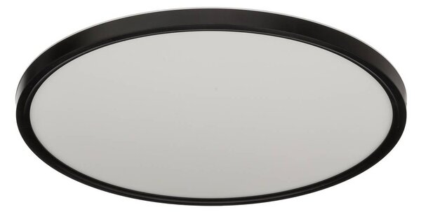 Lindby Smart LED mennyezeti lámpa Pravin, Ø 50 cm, CCT, fekete, dimmelhető, Fekete, Nappali / Étkező, Műanyag, Modern