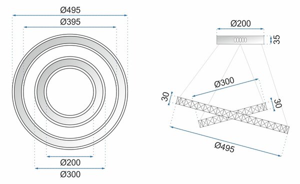 Mennyezeti LED Lámpa RING APP418-CP + távirányító