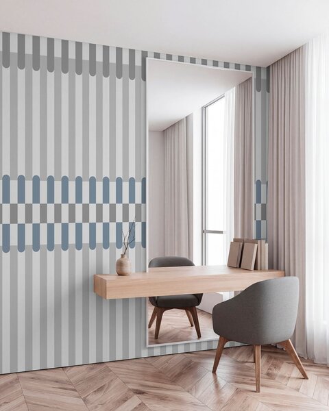 Fotótapéta Csíkos mintázat szürke és kék árnyalatokban, Fotótapéta geometria, w05150v6 : Uwalls.hu