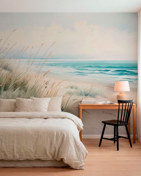 Fotótapéta Homokos strand hullámokkal és dűnékkel, Természet fotótapéta, w05537 : Uwalls.hu