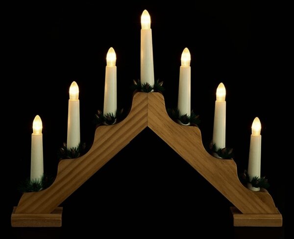 Karácsonyi ablakdísz HOLLY NIGHT fa 7 LED, fehér