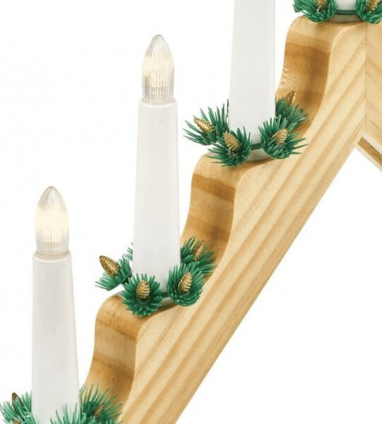 Karácsonyi ablakdísz HOLLY NIGHT fa 7 LED, fehér