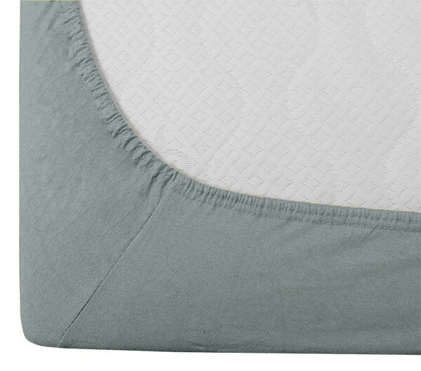 Jersey zöldeskék lepedő 90x200 cm