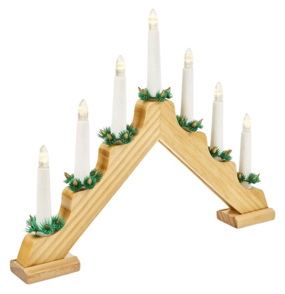Karácsonyi ablakdísz HOLLY NIGHT fa 7 LED, fehér